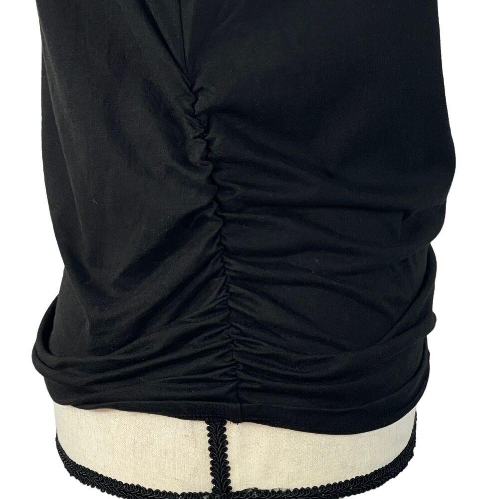 And Now This X-Small Top Tee Sleeveless Crew Neck Ruched Sides Shoulder Pads - Picture 3 of 8
